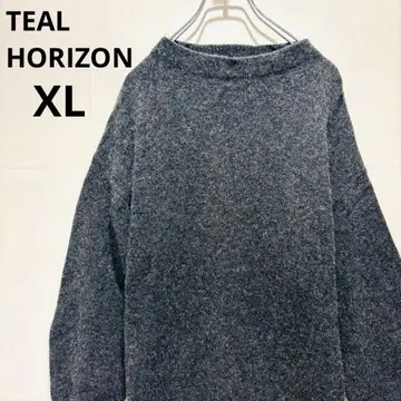 [호라이즌] 니트 긴팔 롱 기장 오프숄더 다크 그레이 XL 사이즈