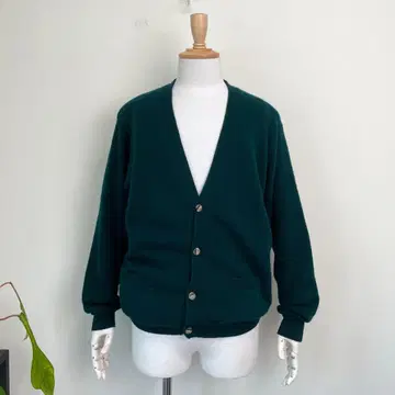 80s SKYR 울 니트 가디건 그린 빈티지 구제 의류