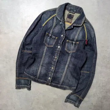 00s y2k 크롭 마리떼 프랑소와 저버 데님 자켓