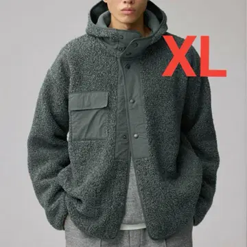 GU 보아 플리스 스냅 후드티 보아 플리스 자켓 엔지니어드 가먼츠