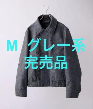 CLEL 울 블렌드 헤링본 트위드 파이어맨 블루종 M