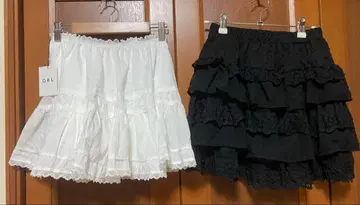 프릴 미니 스커트 화이트 블랙 GRL ac2413 SHEIN