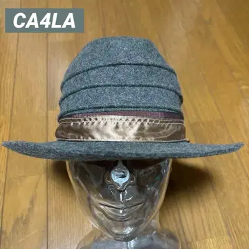 진품 카시라 CA4LA 그레이 울 햇 입체 보더 디자인