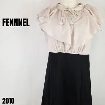 FENNEL 페넬 슬리브리스 셔츠 원피스 베이지 블랙 2010