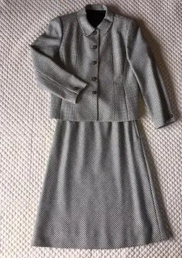 레리안 울 수트 화이트 다크 네이비 체크 무늬 11호