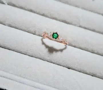 에메랄드 로즈 골드 반지 S925 실버 13호