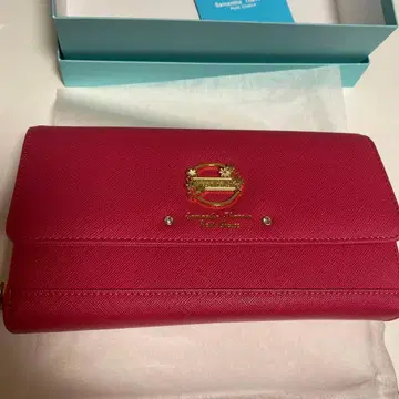 핑크 장지갑 체인 스트랩 포함