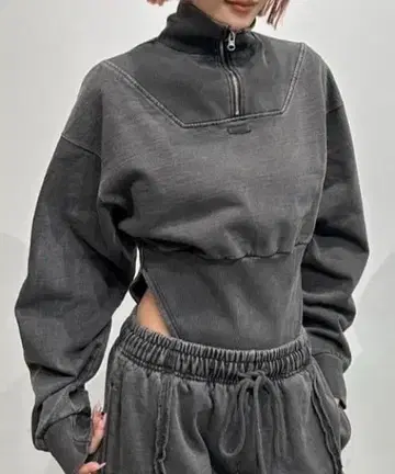 BLONDEY 피그먼트 바디수트 그레이 상의만