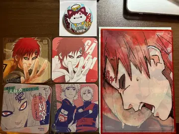 NARUTO 가아라 코스터 캔뱃지 클리어 파일 굿즈 세트