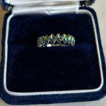 SV925 빈티지 풀 이터니티 반지 11호 오로라 크리스탈 유리