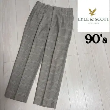 90s Lyle&Scott 글렌체크 와이드 실루엣 울 슬랙스
