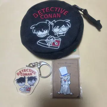 명탐정 코난 지갑 키링 핀 배지 세트