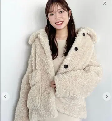 COCO DEAL 퍼 보아 블루종 아이보리 M 택 포함 사이즈 2