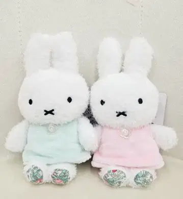 플라워 미피 포와포와 마스코트 내추럴 그린 코스모스 핑크 세트