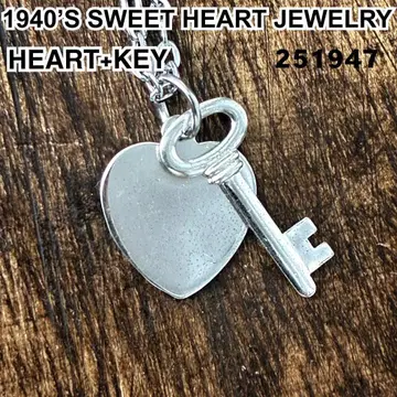 스위트하트 주얼리 열쇠 키 하트 2개 실버 빈티지 목걸이