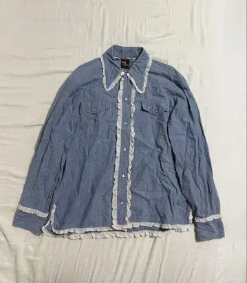 70s 프릴 샴브레이 웨스턴 셔츠