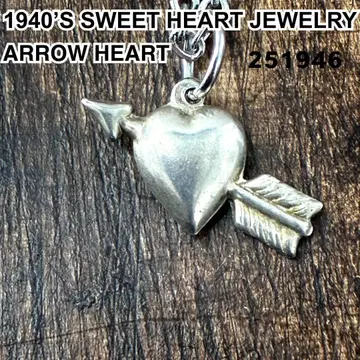 스위트하트 주얼리 애로우 하트 실버 빈티지 목걸이 NAVY