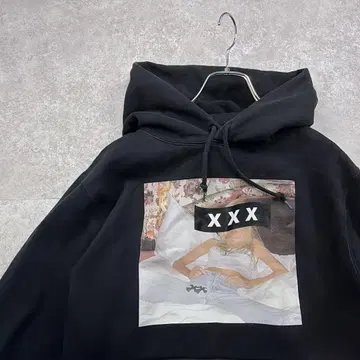 미우라 쇼헤이 착용 갓 셀렉션 크롬 디자인 M 사이즈 후드티 블랙