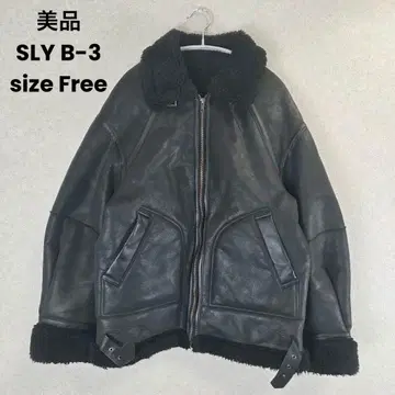 새상품급 SLY B-3 무스탕 블랙 플라이트 자켓