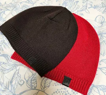 빅토리녹스 리브 니트 모자 레드 다크 브라운 2종 세트