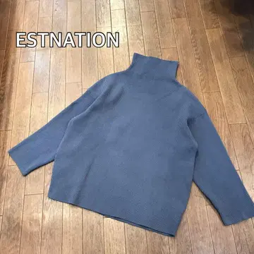 ESTNATION 면 87% 긴팔 리브 니트