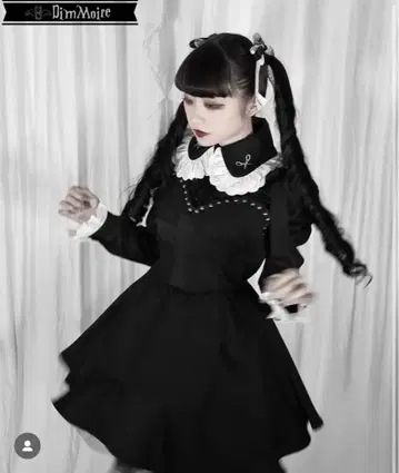 Dimmoire 절 메이드 드레스 블랙