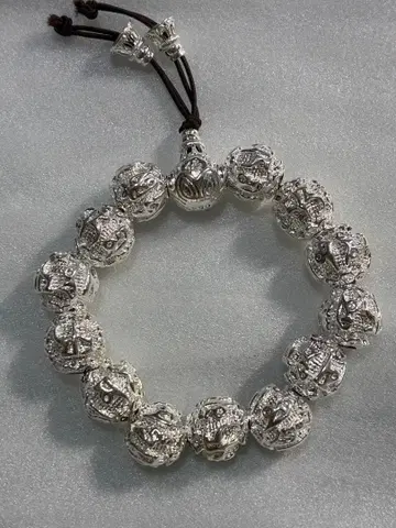 합금제 범자 육자진언 팔찌 남성용 팔찌 부적도 유용