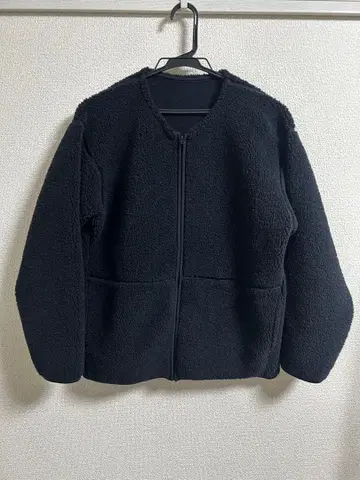 무인양품 보아 플리스 자켓 노카라 네이비 M 사이즈