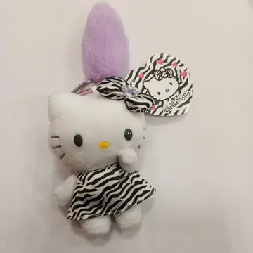 키티 마스코트 키링 꼬리 달린 제브라 참