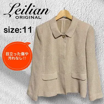 Leilian 레리안 카라 부착 숏 자켓 베이지 사이즈 11