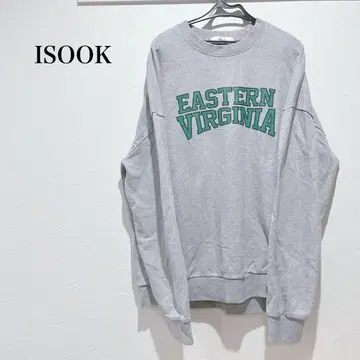 아이스 맨투맨 트레이닝복 긴팔 그레이 로고 면 100% 루즈핏