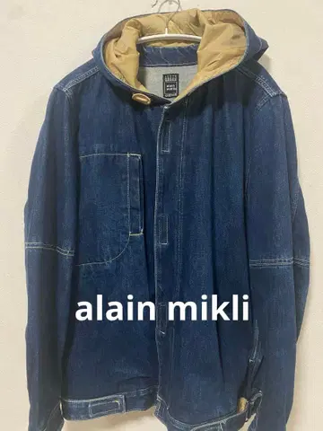 [ 레어 ] alain miklie 아란미클리 후드 부착 데님 자켓 M