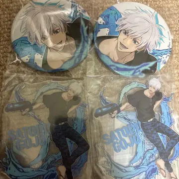 세가 럭키 쿠지 고죠 사토루 캔뱃지 & 아크릴 스탠드 2개 세트