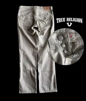 트루 릴리전 레어 컬러 버튼 플라이 소가죽 패치 데님 USA제 23