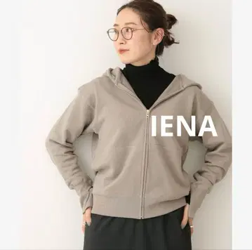 이에나 쭈리 ZIP 후드 후디 집업 후드티 브라운