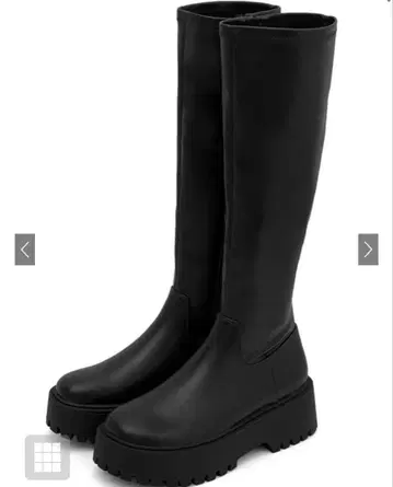 [ 가격 인하 협상 가능 ] 그레일 GRL 스트레치 통굽 롱 부츠 블랙