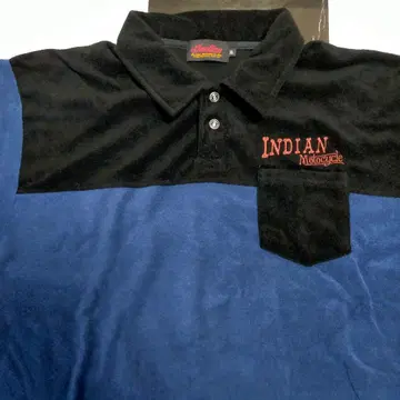 INDIAN Motocycle 피케 셔츠 XL 파랑 블랙