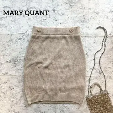 [ MARY QUANT ] 마리콴트 버튼 니트 타이트 스커트 베이지