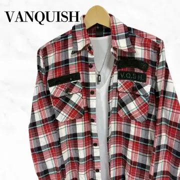 VANQUISH 체크 셔츠 플란넬 셔츠 일본제 상의 긴팔 셔츠