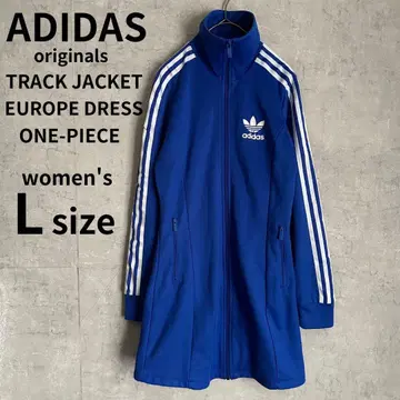 아디다스 트랙 자켓 원피스 유럽 가슴 로고 블루 파랑 L