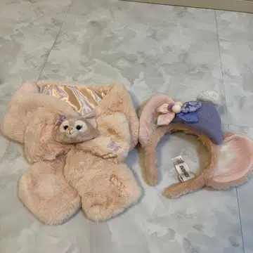 새상품급 홍콩 디즈니 리나벨 머리띠 머플러 세트