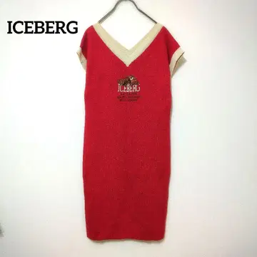 [미사용급] 아이스버그 개자수 니트 원피스 레드 이탈리아제