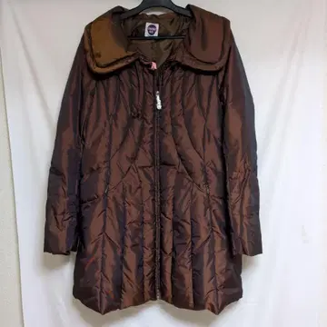 히로코 비즈 브라운 레인보우 컬러 다운 자켓 11호