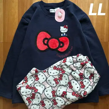 새상품 헬로키티 파자마 속기모 긴팔 상하의 세트 산리오 LL