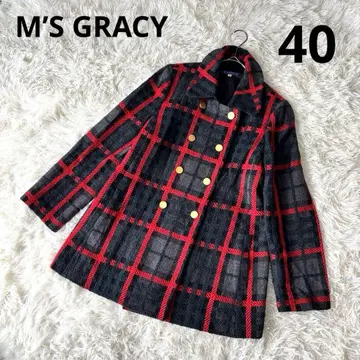 일본제 M'S GRACY 더블 버튼 코트 골드 버튼 울 40