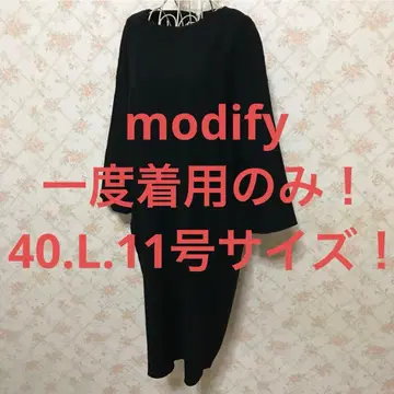 modify/모디파이 빅 사이즈! 긴팔 무릎 기장 원피스 40.L.11호