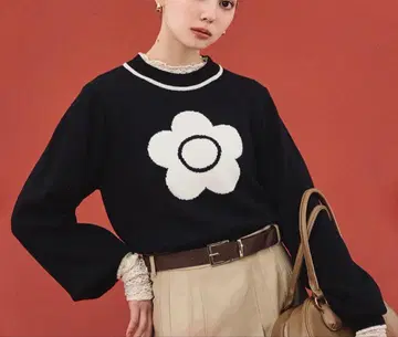 LILY BROWN*MARY QUANT 자카드 니트 FREESIZE
