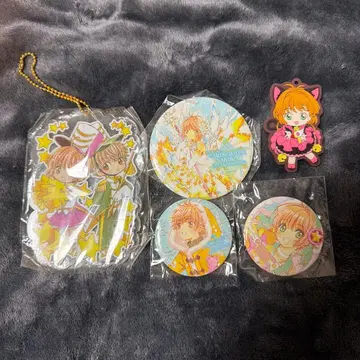 카드캡터 사쿠라 5개 세트 캔뱃지 아크릴 키링