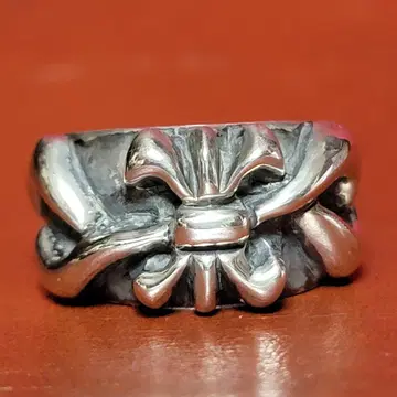 빈티지 은반지 플뢰르 드 리스 두꺼운 실버 925 바이커 크로스