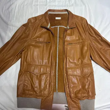 BRUNELLO CUCINELLI 브라운 가죽 자켓